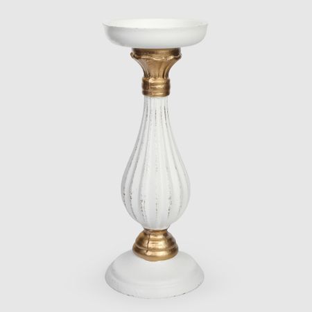 Подсвечник Mercury Deco белый, золото 10,5х28 см