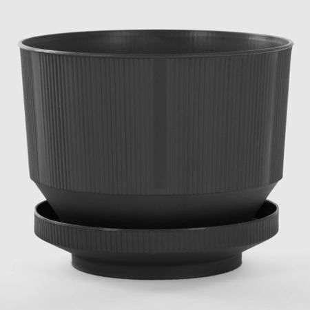 Горшок Serinova Lux с поддоном 15,5х13 см антрацит