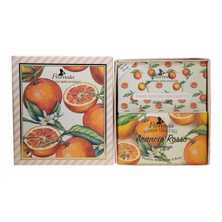 Набор Florinda Arancio Rosso Красный апельсин мыло 200 г, саше 3 шт