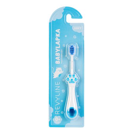 Детская зубная щётка Revyline babylapka 0+ , голубая мягкая