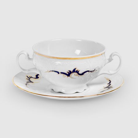 Чашка для бульона Bernadotte 360мл с блюдцем 180мм  декор 