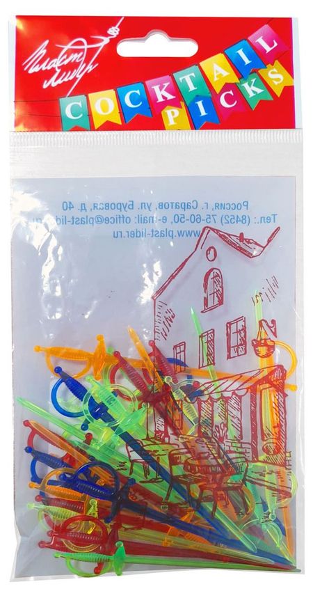 Пика для бутербродов или канапе Шпага 70 мм, 30 шт