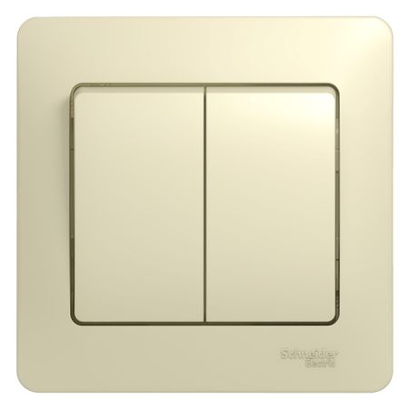 Выключатель Systeme Electric Glossa двухклавишный встраиваемый бежевый (GSL000252)