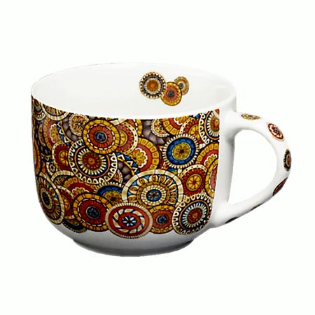 Чашка GIFT'N'HOME Чашка бульонная /Супница /Бульонница Костяной фарфор ,  коллекция Круги Счастья солнечная статуэтка кошки счастья acrddk