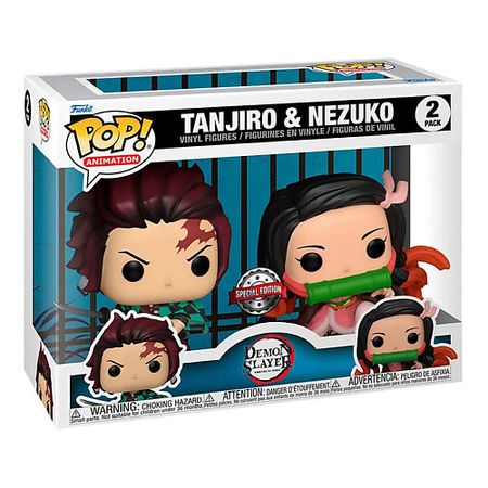 Интерактивная игрушка FUNKO Фигурка Demon Slayer Pack 2 Tanjiro And Nezuko figure косплей меч iguro obanai demon slayer 40 дюймов