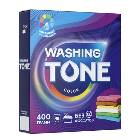 Порошок для стирки белья Washing Tone Колор 400 г
