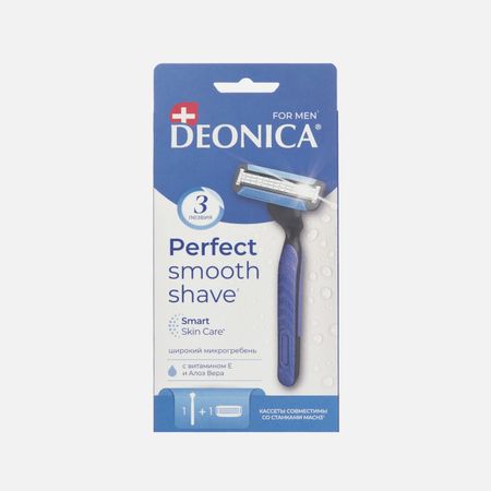 Бритвенный станок Deonica мужской, со сменной кассетой с 3 лезвиями