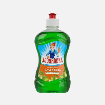 Средство для мытья посуды Хозяюшка зелёное яблоко 500 мл