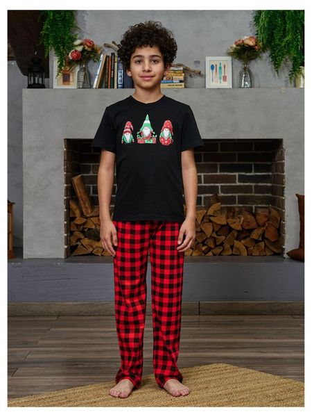 Пижама для мальчика новогодняя InExtenso Гномы с коротким рукавом