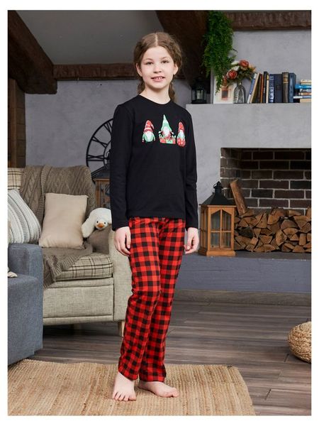 Пижама для девочки новогодняя InExtenso Гномы с длинным рукавом