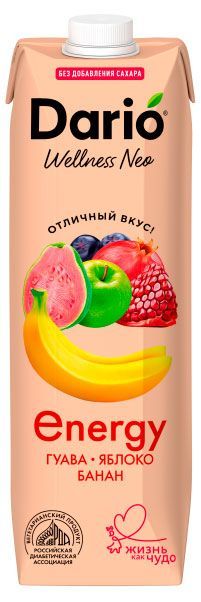 Напиток сокосодержащий Dario Wellness Neo фруктовый Гуава-Яблоко-Банан, 1 л