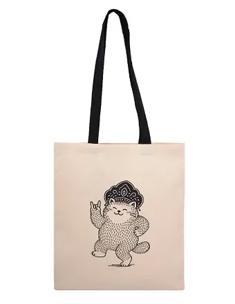 Сумка-шоппер From Russia with love Кот в кокошнике (текстиль) (40х32) (СК2025-311)