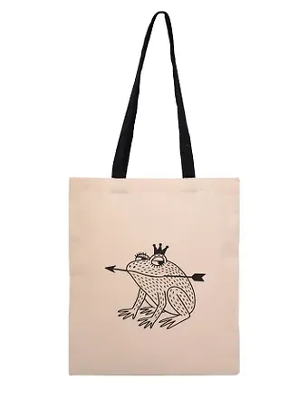 Сумка-шоппер From Russia with love One kiss, one princess Лягушка (текстиль) (40х32) (СК2025-312)