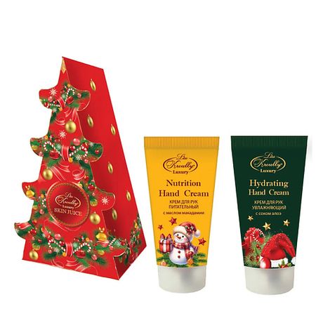 Крем для рук LISS KROULLY ПОДАРОЧНЫЙ НАБОР Елка, крема для рук питательный + увлажняющий миниатюрная рождественская елка baiufor