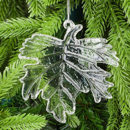 Подвеска стеклянная Yancheng Shiny кленовый лист 10х0,6х10 см