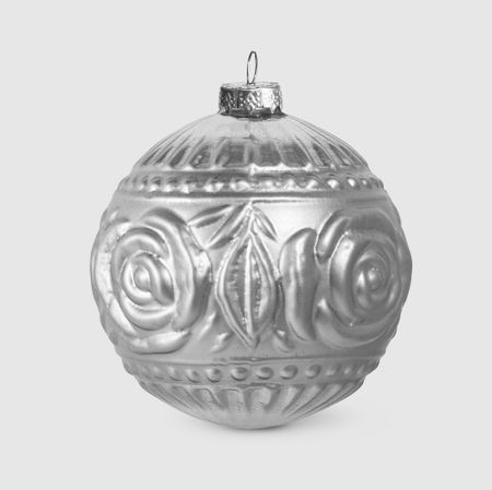 Шар Yancheng Shiny стеклянный серебряный 10 см