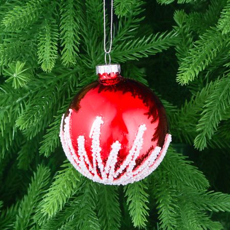 Игрушка ёлочная Yancheng Shiny шар стеклянный новогодний 8х8х8 см