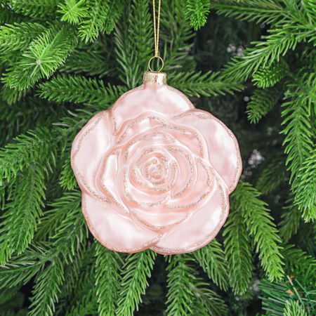 Игрушка ёлочная Yancheng Shiny украшение стеклянное цветок 9,9х4,7х11,6 см