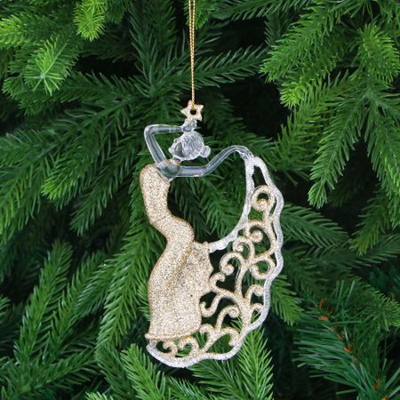 Игрушка ёлочная Christmas Wonderlan из акрила танцовщица золотая