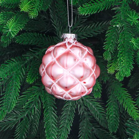 Шар стеклянный Yancheng Shiny розовый перламутр 8 см