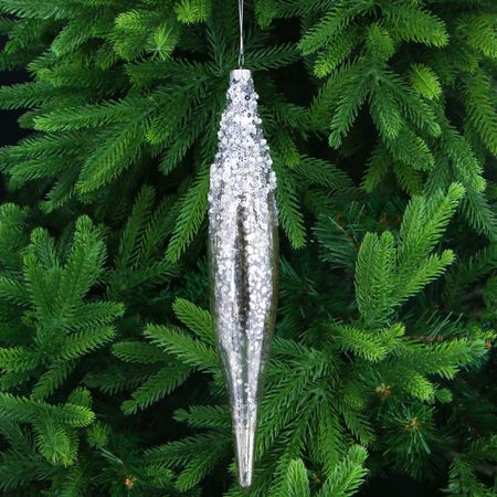 Игрушка ёлочная Yancheng Shiny украшение стеклянное подвесное 5х30 см