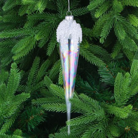 Игрушка ёлочная Yancheng Shiny украшение стеклянное сосулька 4,5х21 см