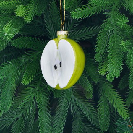 Игрушка ёлочная Yancheng Shiny стеклянная яблоко 4х6,7х8 см коробка подарочная игрушки на голубом 18 18 9 5 новый год картон