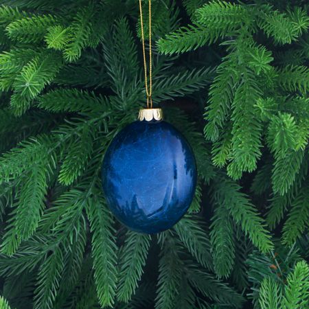 Игрушка ёлочная Yancheng Shiny шар стеклянный синий 8х4,3х8 см