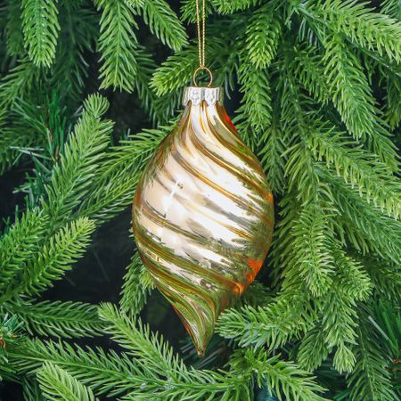 Игрушка ёлочная Mercury NY новогодняя золотая 6х13 см