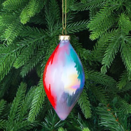 Игрушка ёлочная Yancheng Shiny стеклянная новогодняя разноцветная