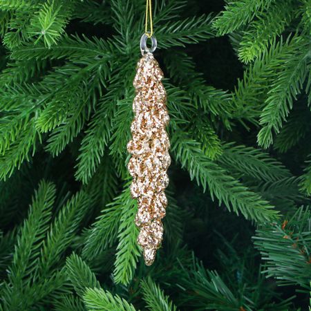 Игрушка ёлочная Yancheng Shiny украшение стеклянное подвесное сосулька 3х3х14 см