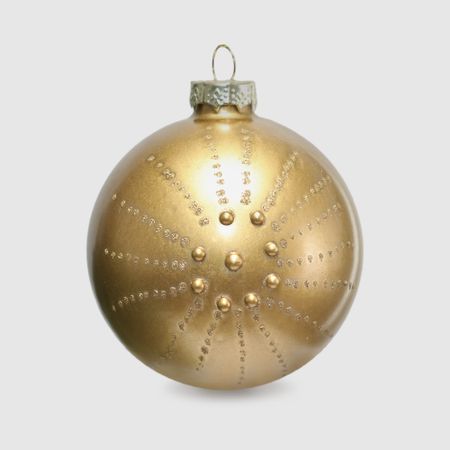 Шар новогодний Baoying yiwen декорированный золотистый 8 см