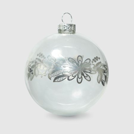 Шар новогодний Baoying yiwen декор серый антик, 8 см