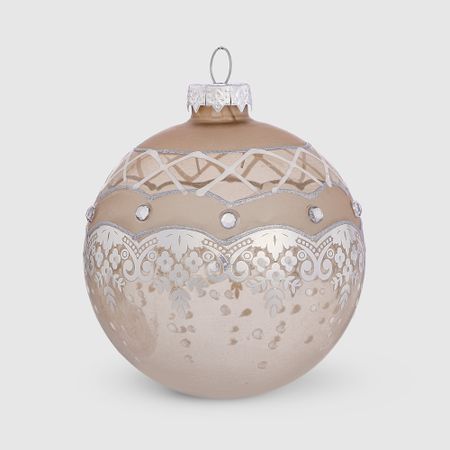 Шар новогодний Baoying yiwen на елку золотой 8 см