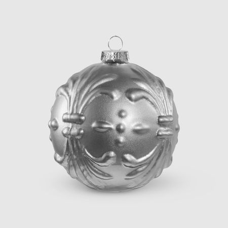 Шар Yancheng Shiny стеклянный серебряный 8 см