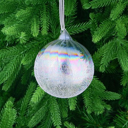 Игрушка ёлочная Yancheng Shiny шар стеклянный новогодний 10 см