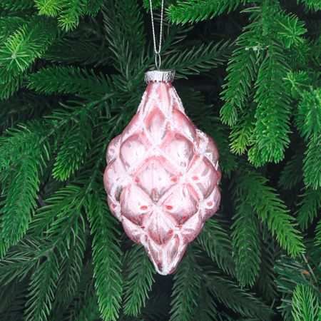 Шар стеклянный Yancheng Shiny розовый перламутр 6.5x13 см