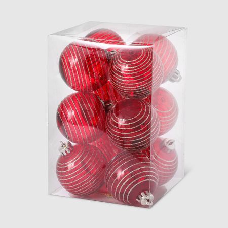 Набор елочных игрушек Unique Treasures 3077RG красные, 12 шт