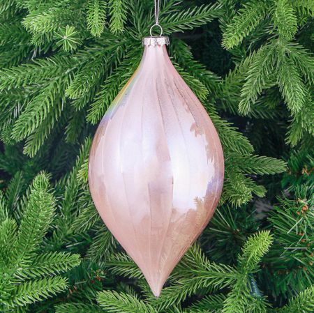 Игрушка ёлочная Yancheng Shiny Игрушка ёлочная Yancheng Shiny шар стеклянный розовый перламутровый 10х20 см