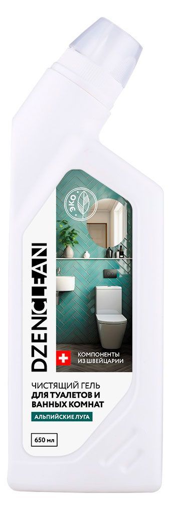 Чистящий гель для туалетов и ванных комнат DzenClean Альпийские луга, 650 мл
