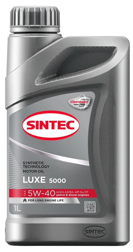 Масло моторное Sintec Luxe 5000 5W-40 A3/B4 SL/CF полусинтетическое, 1 л