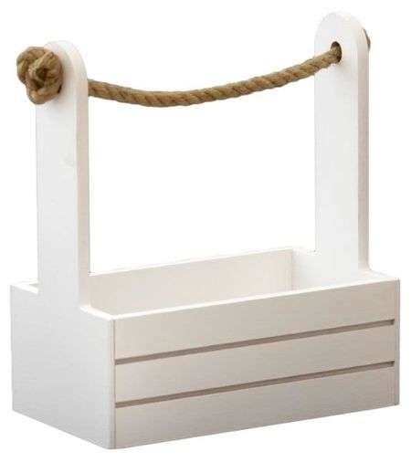 Корзина-ящик декоративный деревянный Азалия Декор белый для цветов и подарков, 21х12х23 см