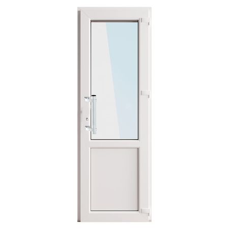 Металлопластиковая дверь VEKA 2050х900 мм алюминиевый порог белая правая стеклопакет