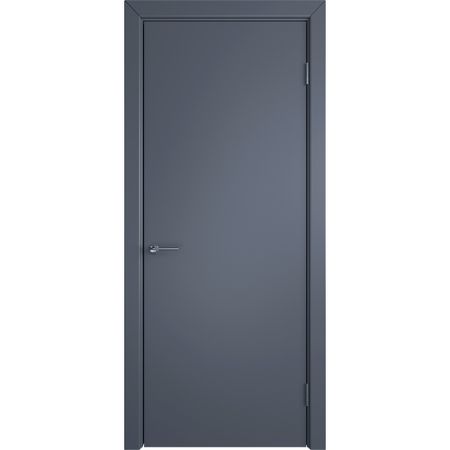 Дверь межкомнатная Ньюта 600х2000 мм эмаль графит глухая с замком и петлями