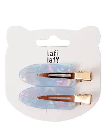 Набор заколок голубой перламутр (2шт) (пластик) (12-253004-С19) (Lafilaf)