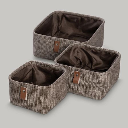 Корзины Prime Prive набор для хранения Йоран коричневый, 3 предмета