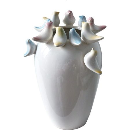 Ваза Glasar с птичками 22х22х32 см