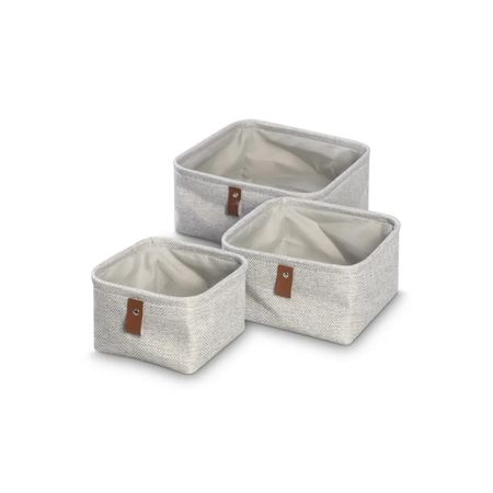 Корзины Prime Prive набор для хранения Йоран светло-серый, 3 предмета