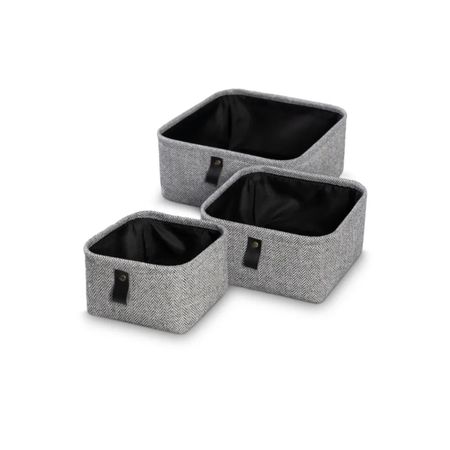 Корзины Prime Prive набор для хранения Йоран тёмно-серый, 3 предмета