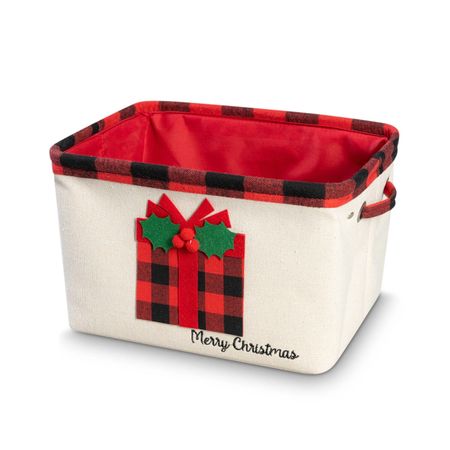 Корзина для хранения Dome Йуль бежевый, красный